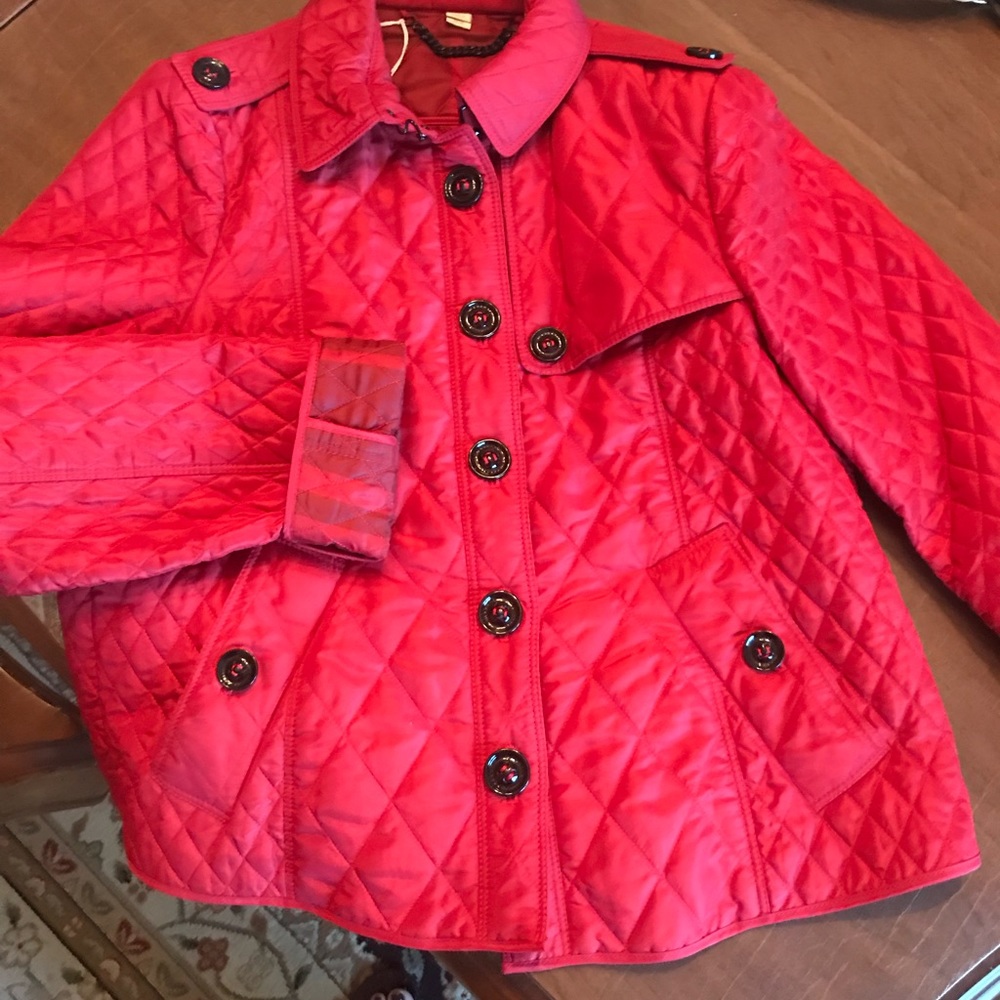 Red crop Burberry jacket